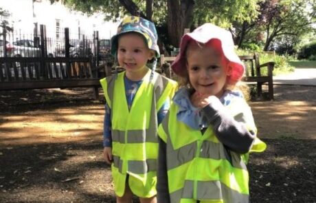 nursery friends enjoying their trip out to the park