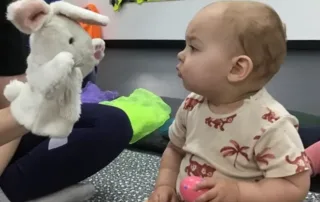 baby puppet play and learning